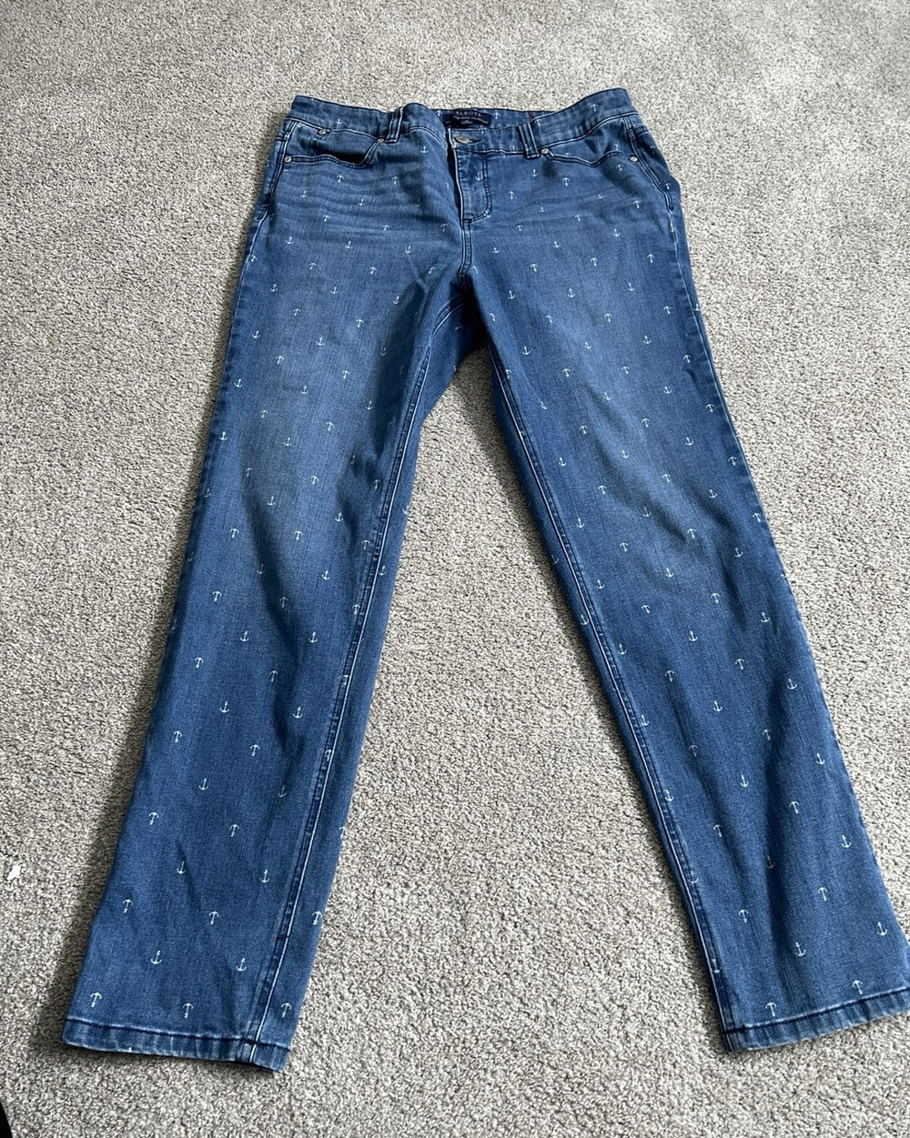 Talbots Flattering Collection Jeans Womens Size 10 Blue Denim Anchor Cottagecore